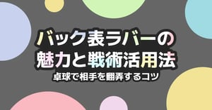 卓球バック表の戦術と打ち方｜向いてる人・4つの武器・おすすめラバー