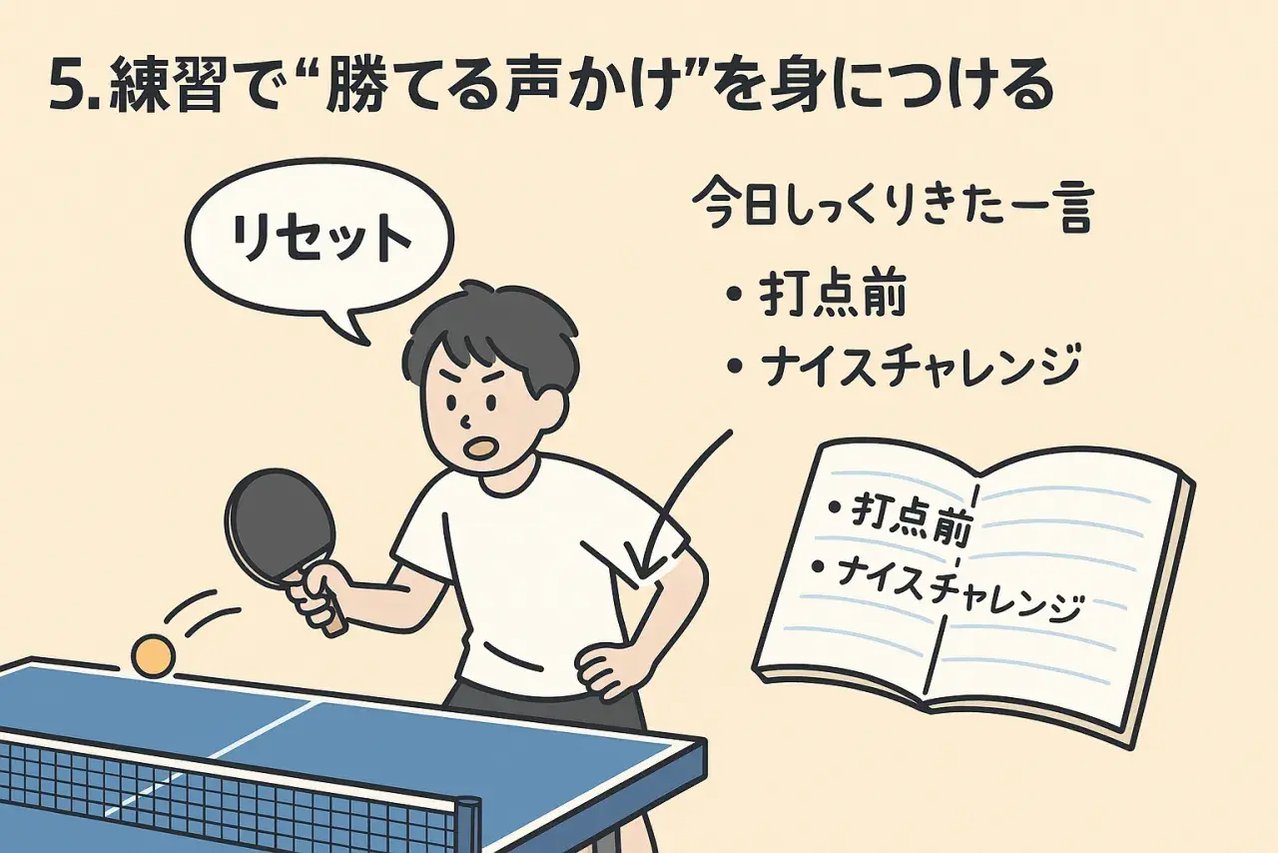 練習でセルフトークを口癖として身につける卓球選手