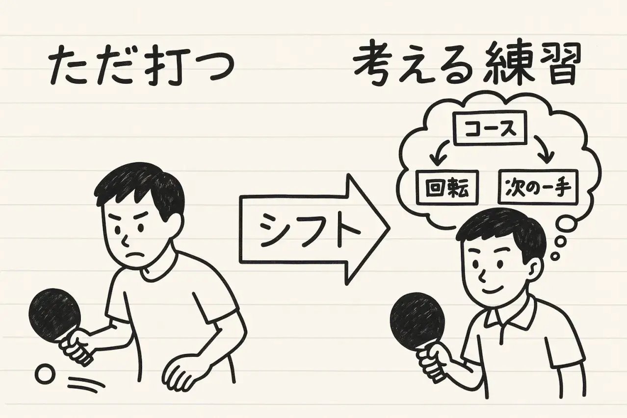 一球ごとに目的を持って考える練習に取り組む様子