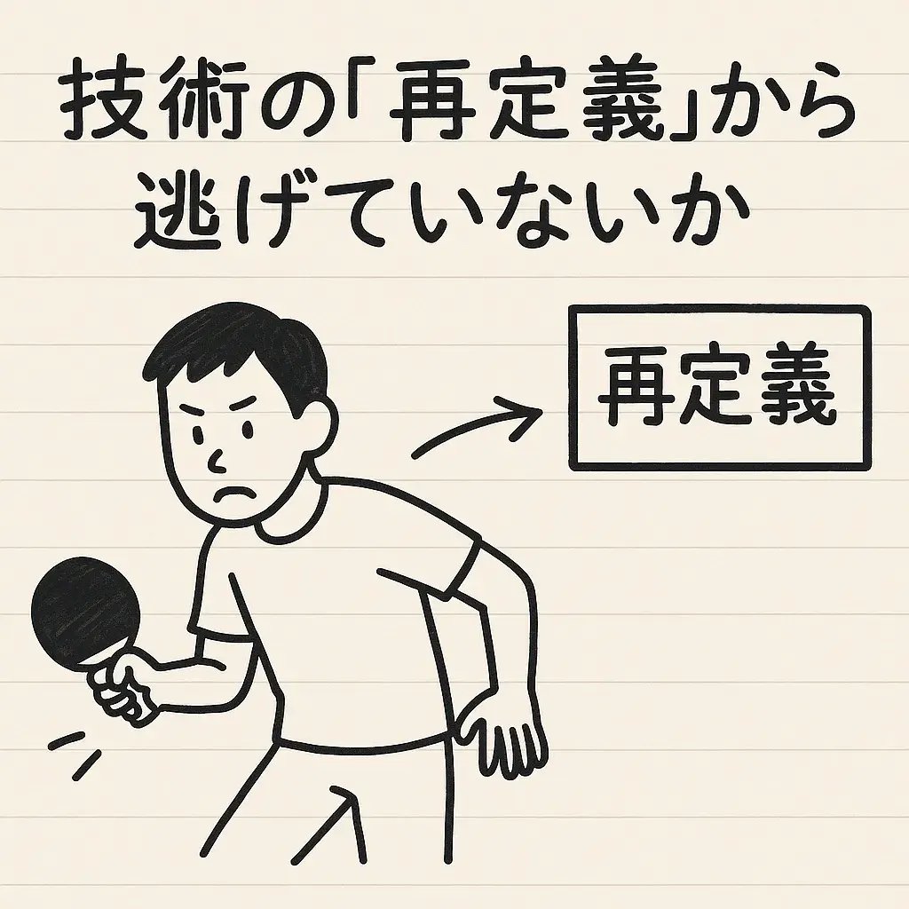 スマートフォンでフォームを撮影し技術のズレを確認する卓球選手