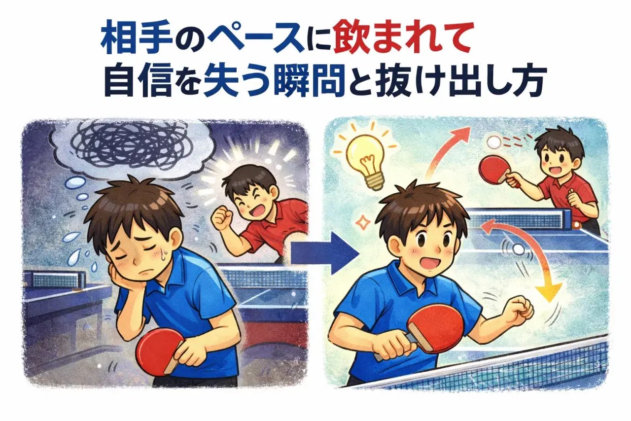 試合中に自分で決めた行動へ集中する卓球選手