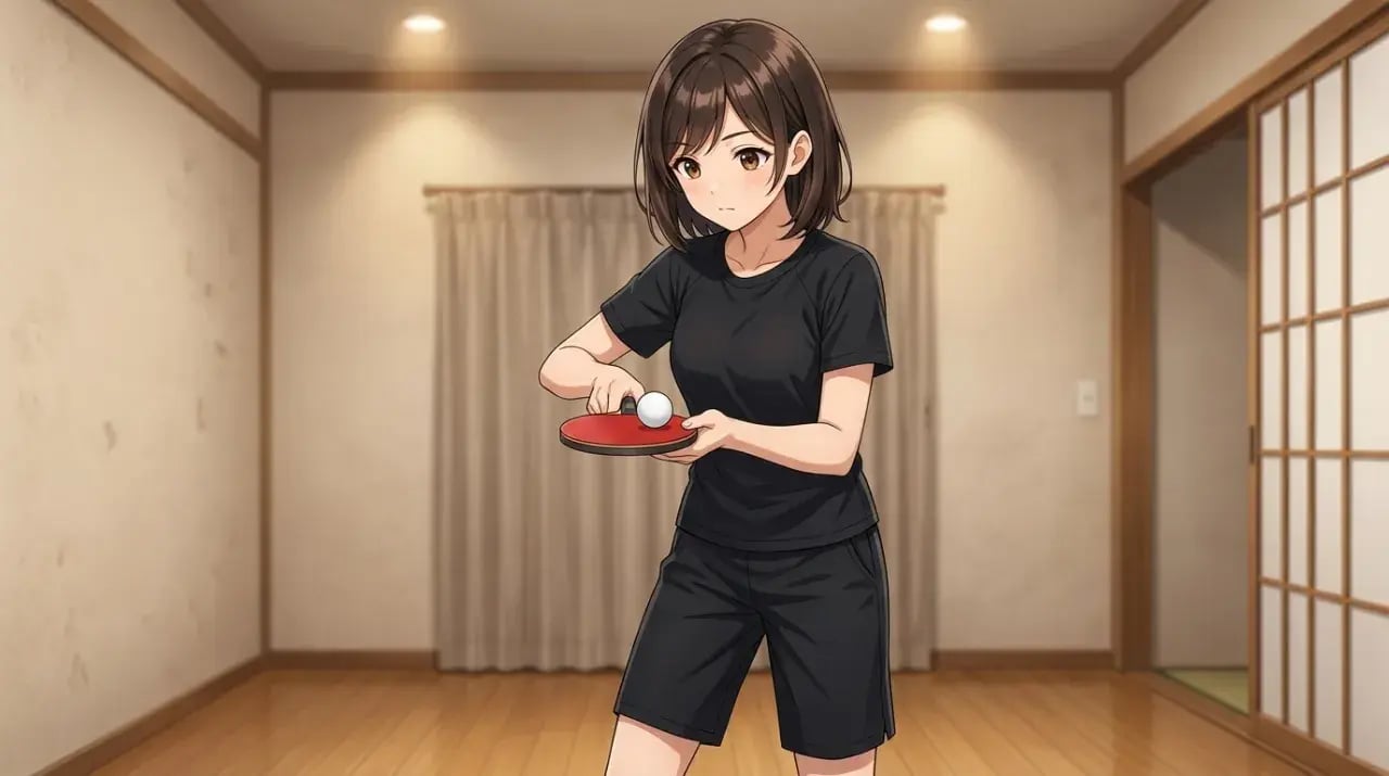 畳1畳のスペースでバランス系のフットワーク練習をする選手のイラスト