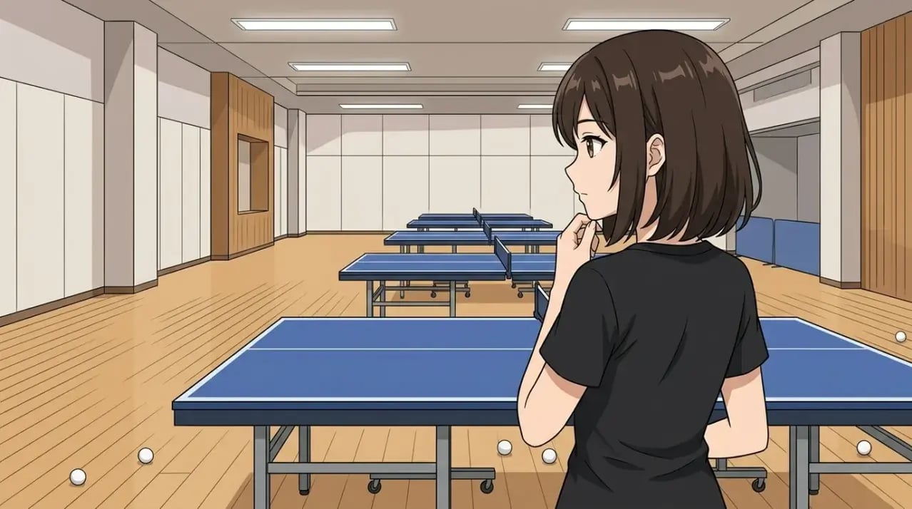 練習場で静かに戦術を考える選手