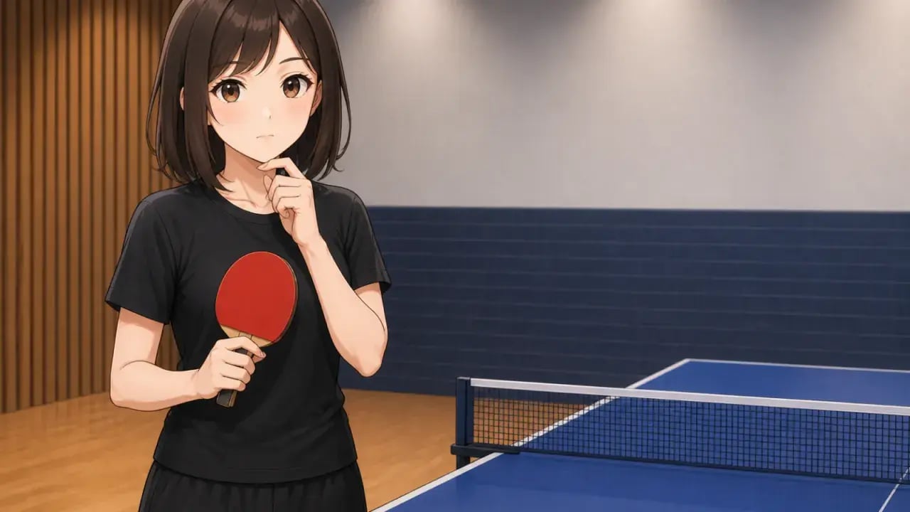 卓球で安定しない原因について考えるプレーヤー