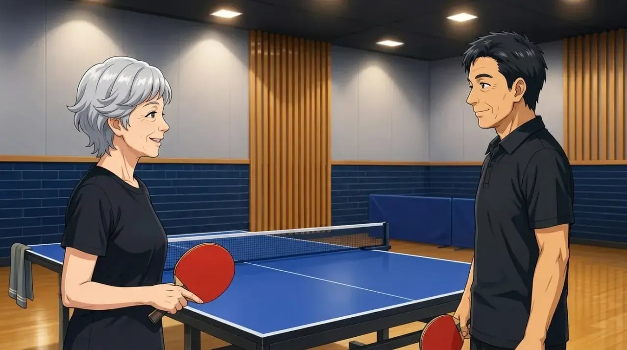 試合前にラケットを持って向かい合い挨拶を交わす2人のプレーヤー