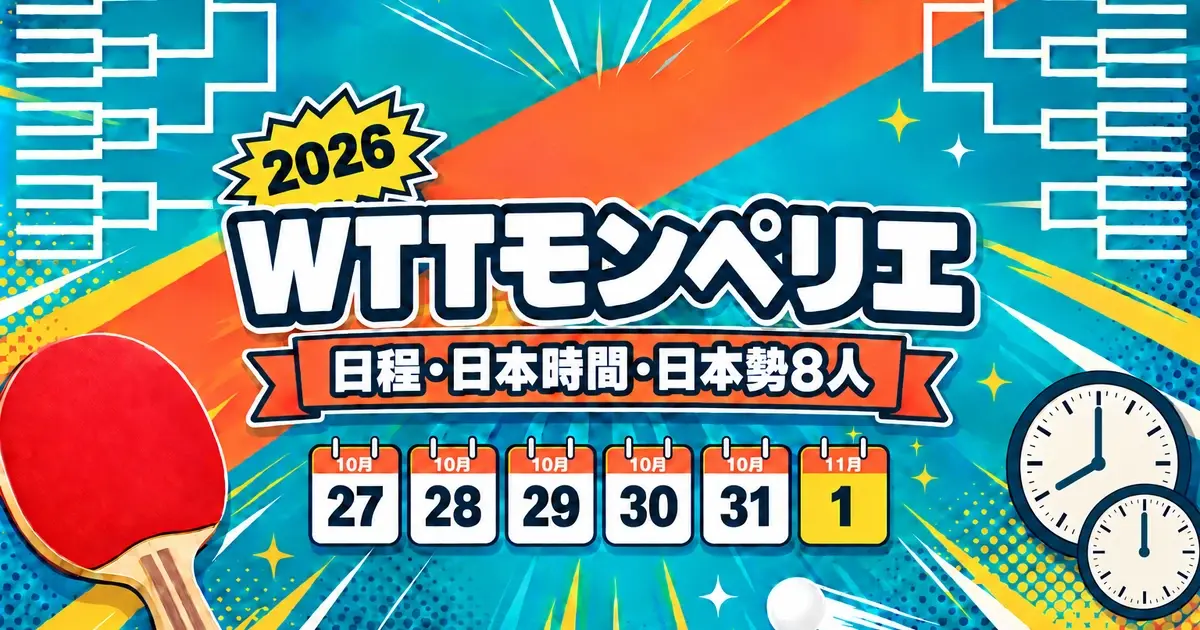 WTTモンペリエ2026の日程・日本時間・日本勢8人