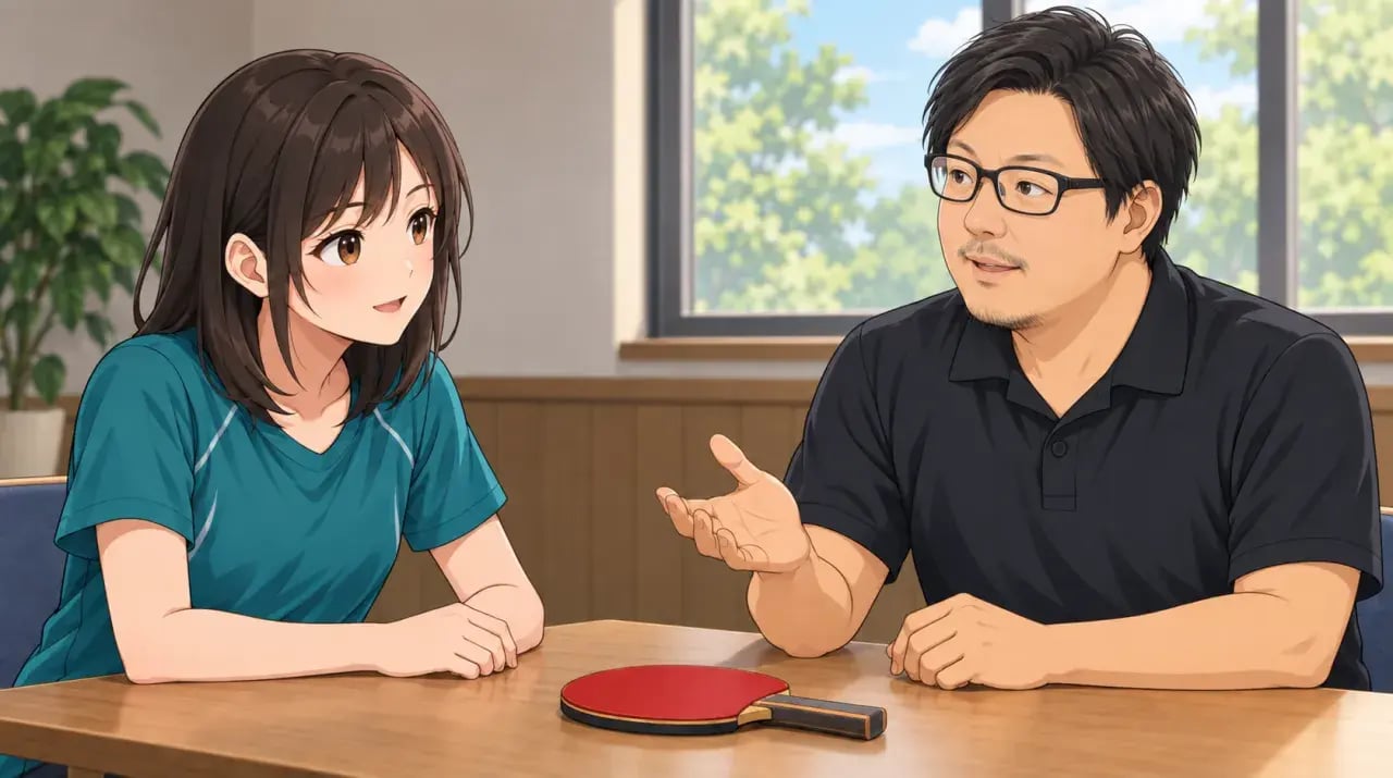 関口翔太コーチに練習の悩みを相談する女性のイメージ